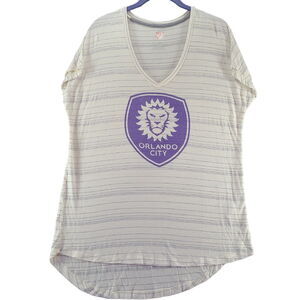 MLS Womens T-Shirt Multi-Color Size Medium Rayon Blend Orlando City Short Sleeve